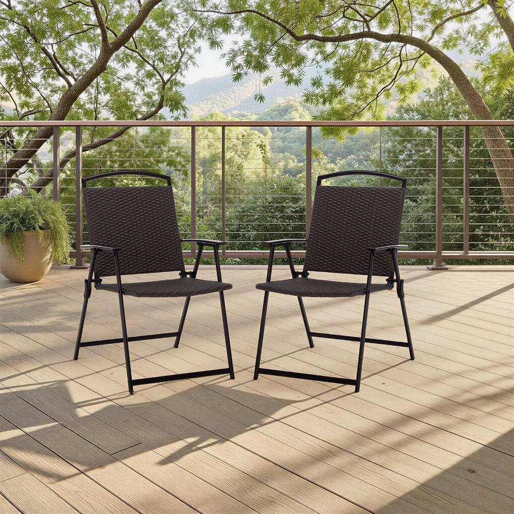 SAFAVIEH Outdoor Patio Furniture Collection – Dory Rattan Weave Folding Chair...