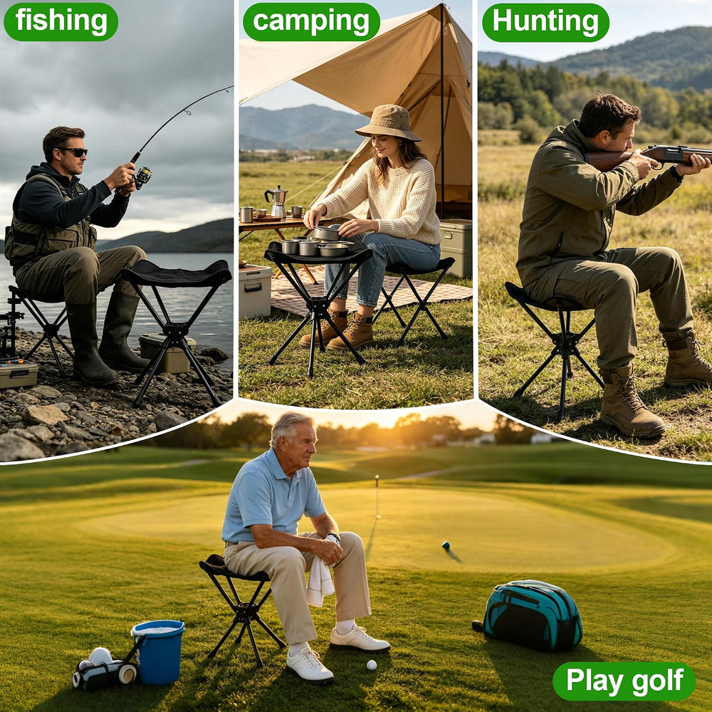 16.2" Portable Camping Stool Folding Chairs for Adults Hunting Seat, 2Pack