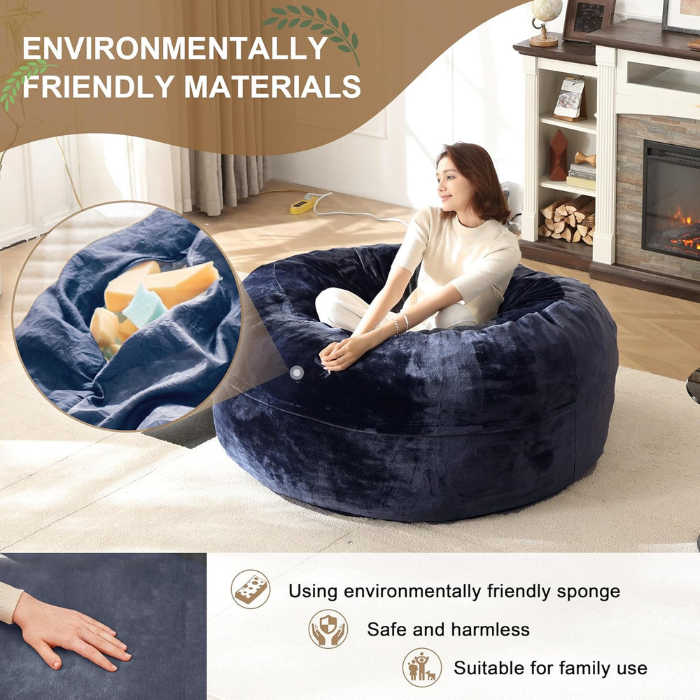 Bean Bag Chair for Adults Soft Comfy Bean Bag for Adults, Cozy Reading Chair,...