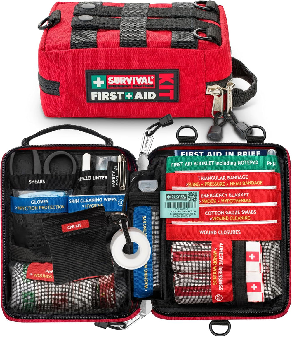 SURVIVAL 42-Piece Emergency Response First Aid Kit, Compact Everyday Kit