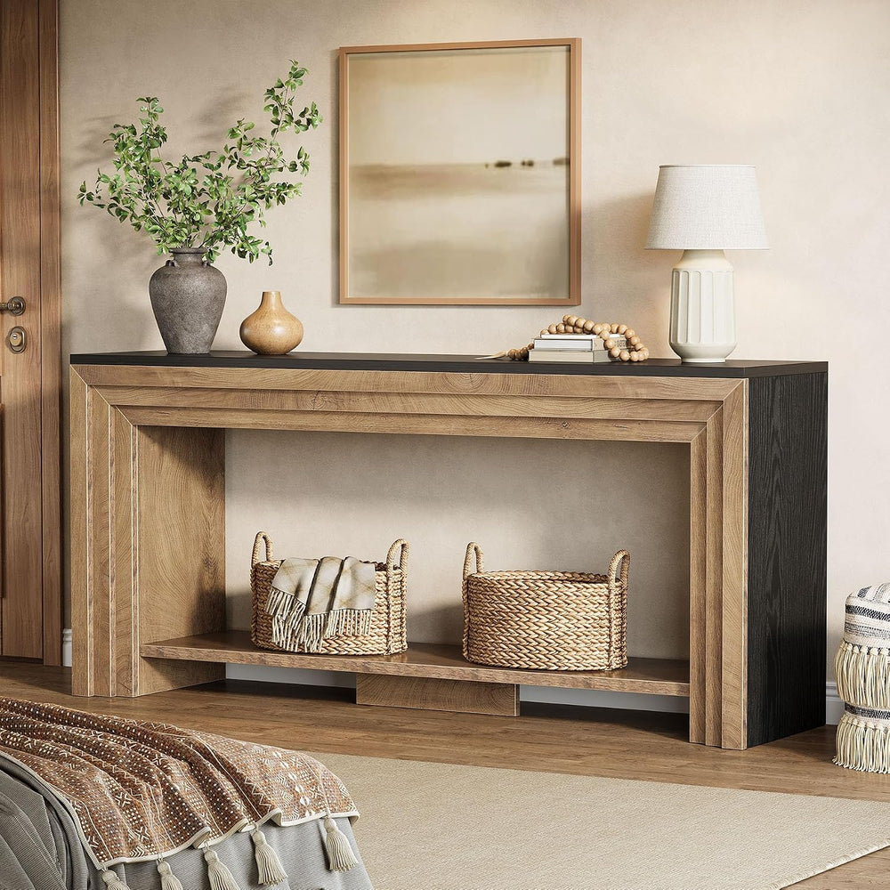 Tribesigns 70.9 Inch Narrow Console Table, Farmhouse 2-Tier Wooden Sofa Table...