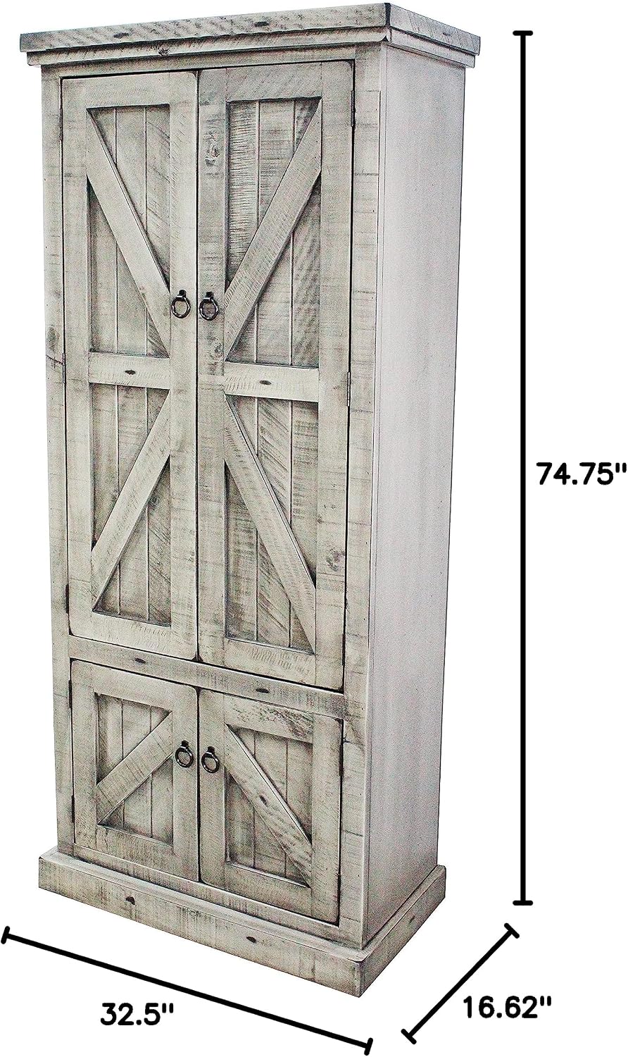 American Heartland MFG. Rustic Double Door Pantry, Rustic Dela Verria