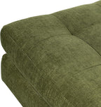 Poly and Bark Napa Velvet Ottoman in Distressed Green