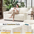 Hanherry 70" Loveseat Sofa for Living Room, Modern Comfy Couch with Medium Firm Seat Cushion, Removable Cover,Wide Armrest,USB/Type-C Port,Chenille Fabric Couches for Small Space,Apartment,Bedroom