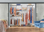 ClosetMaid ShelfTrack Wire Closet Organizer System, Adjustable from 5 to 8 Ft., With Shelves, Clothes Rods, Hardware, Durable Steel, Satin Chrome