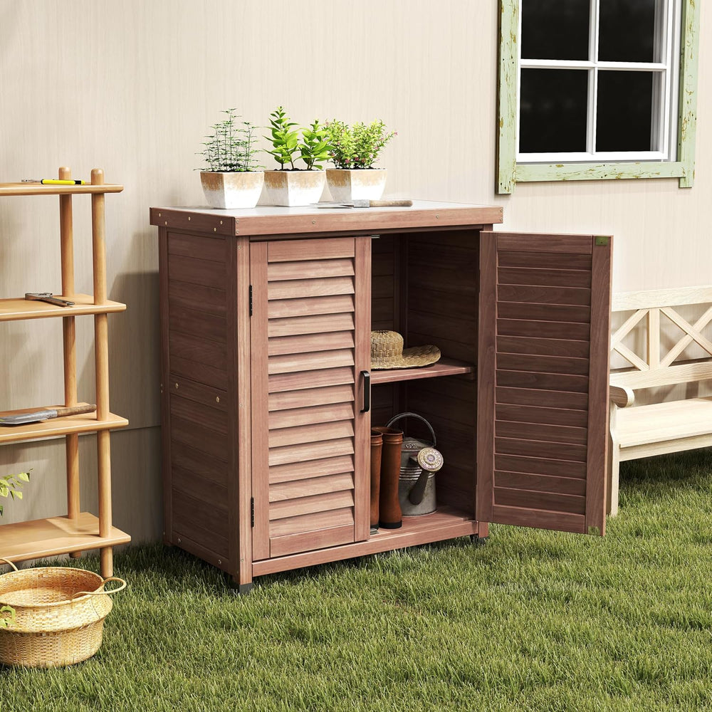 32" Solid Wood Modern Sideboard, Farmhouse Buffet with Rustic Design, St...