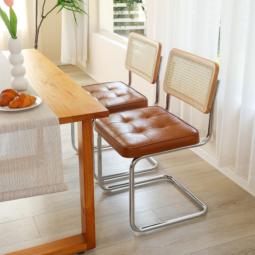 ONEVOG Faux Leather Dining Chairs Set of 2, Mid-Century Modern Kitchen Chairs...