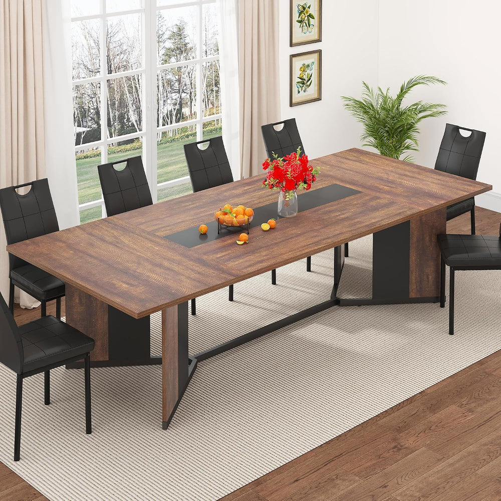chartustriable Dining Table for 8-10 People,94" Large Modern Kitchen Tab...