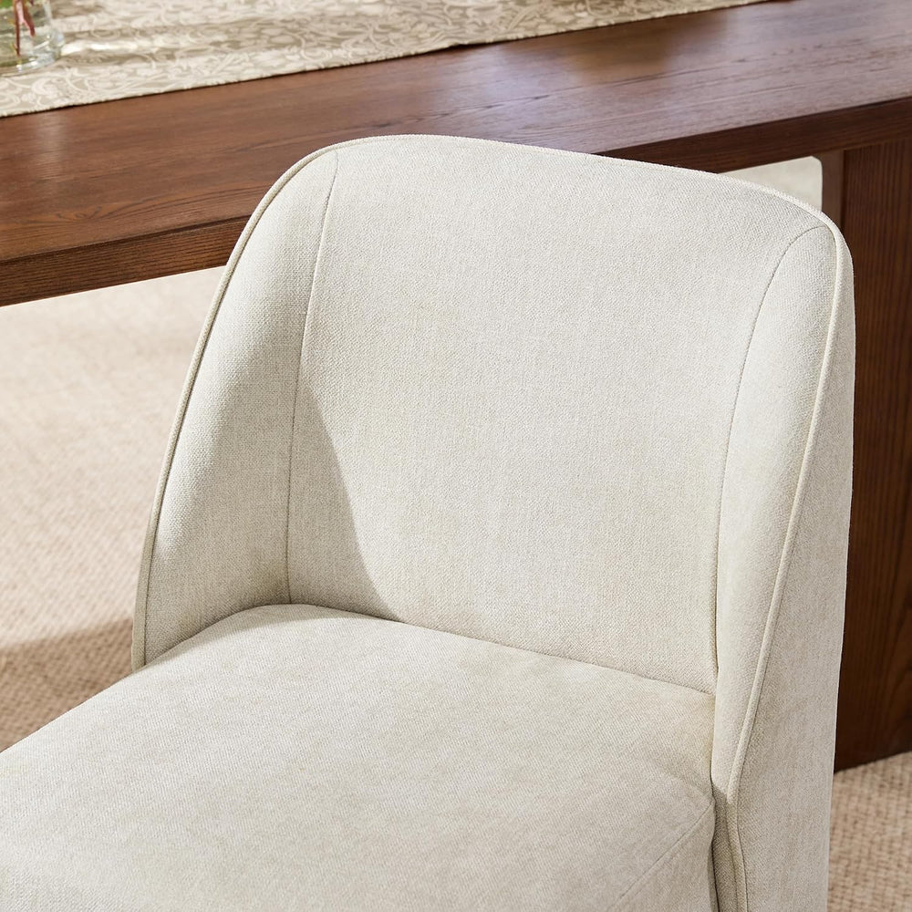 Watson & Whitely Upholstered Dining Chairs with Casters Set of 2, Armless...