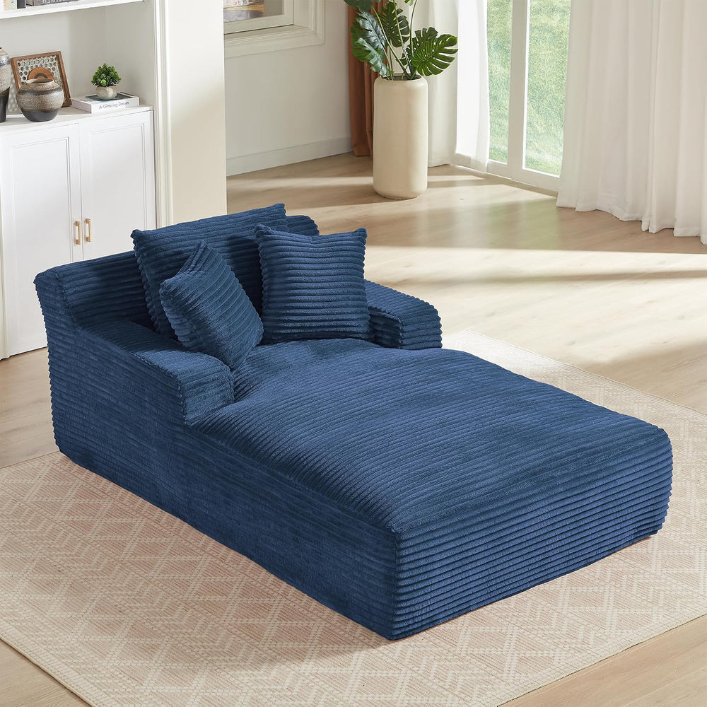 Tmsan Oversized Chaise Lounge Chair Indoor, 78.7" Extra Deep Floor Cordu...