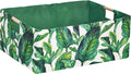 Storage Bin for Shelves Rectangle Closet Baskets Foldable Box with Handles Green Leaves Shelf Baskets Toy Boxes for Home Office Car Dormroom