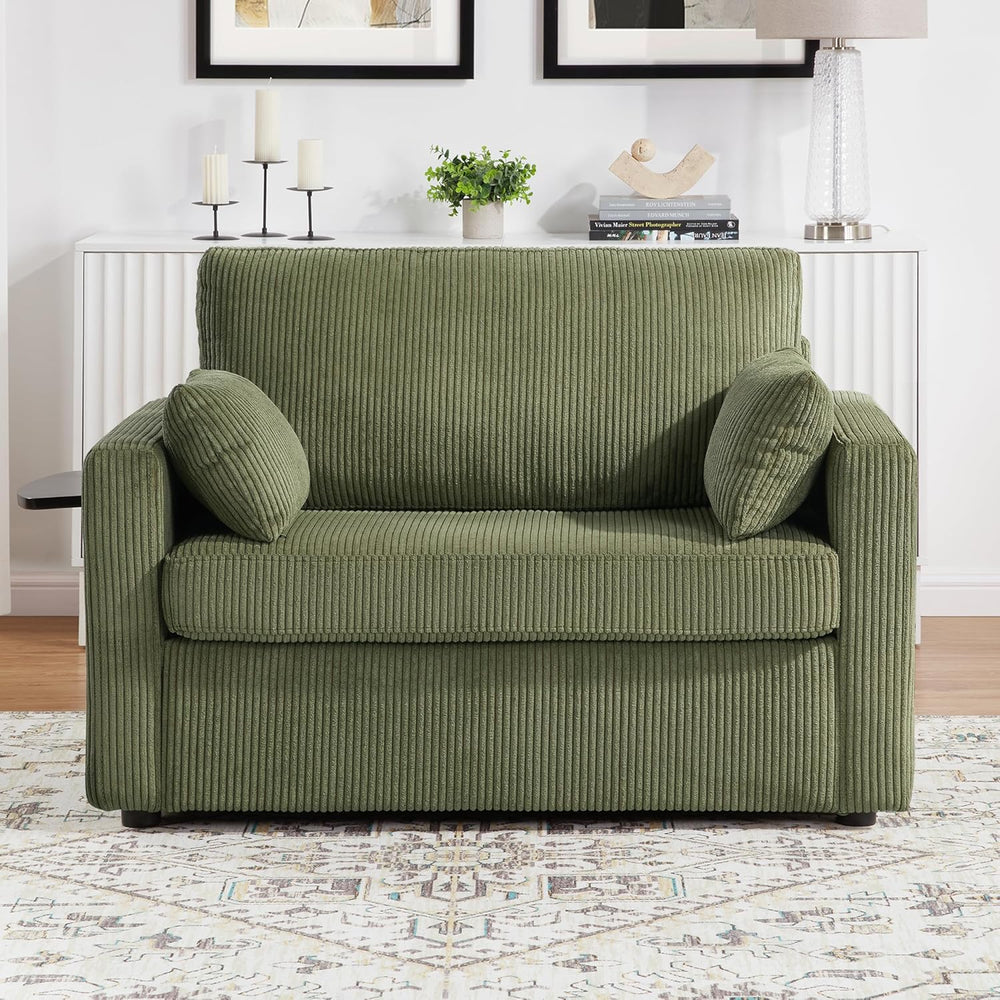 Twin Size Sofa Bed 47.2" Sleeper Sofa Loveseat Sofa with a Foldable Matt...