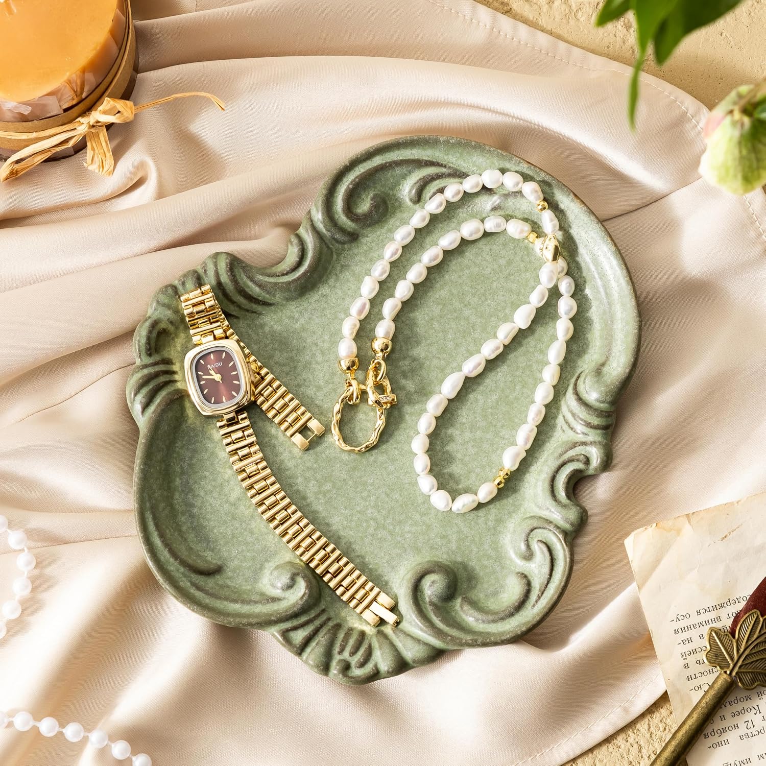 Jewelry Tray, Ceramic Jewelry Dish, Ring Dish, Trinket Tray, Rinket Dish, Ring Holder Dish, Key Bowl, Bathroom Vanity Tray, Retro, Vintage, Friendship Gifts, Anniversary Secret Santa, Deep Green