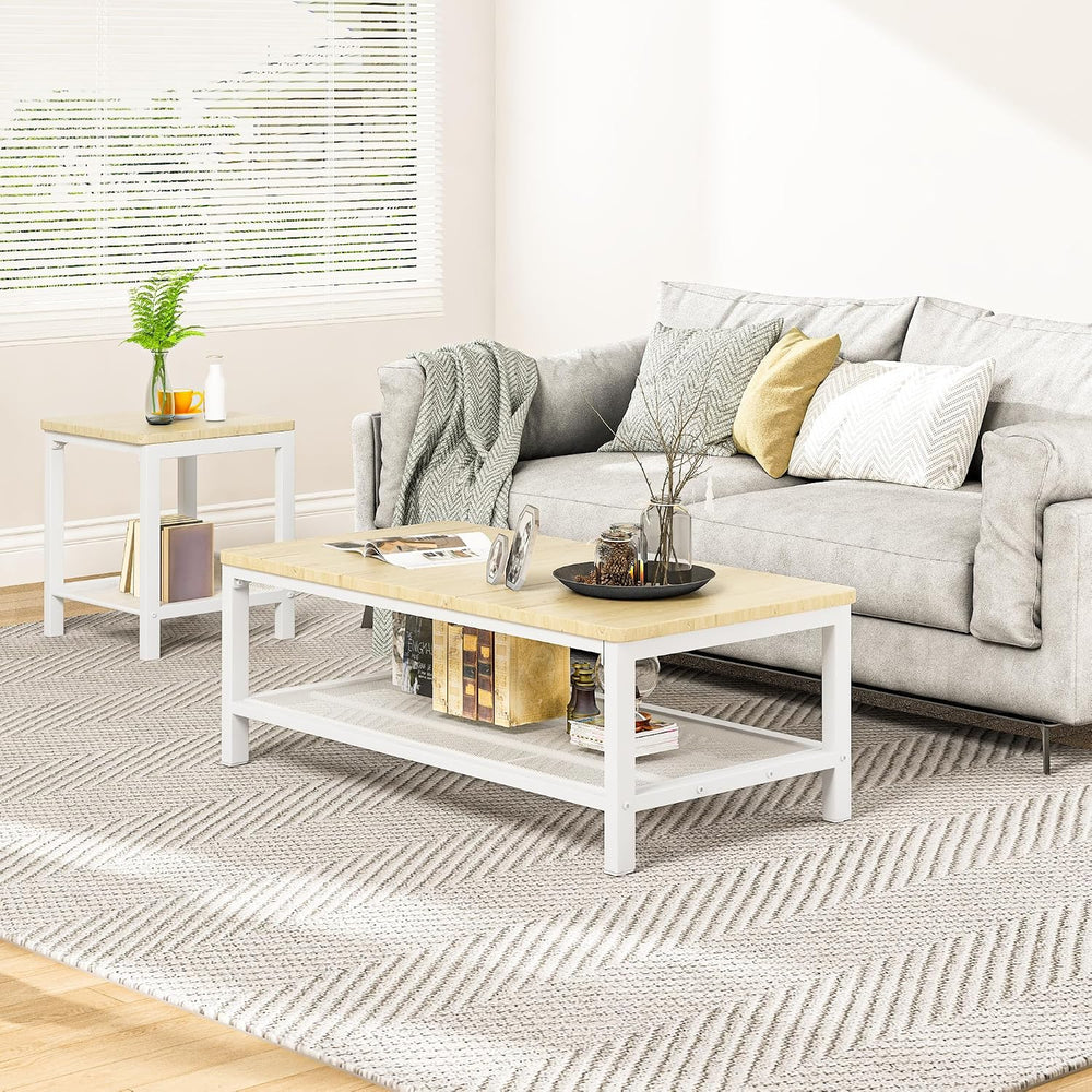 AWQM Coffee Table Coffee Table and end Table Sets Living Room Table | For Liv...