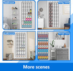 over the door shoe organizer,2025 upgraded,over the door shoe organizer,35 Huge clear pockets,over door shoe organizer,Store size 13 shoes,Strong material,hooks Suitable for various doors,White