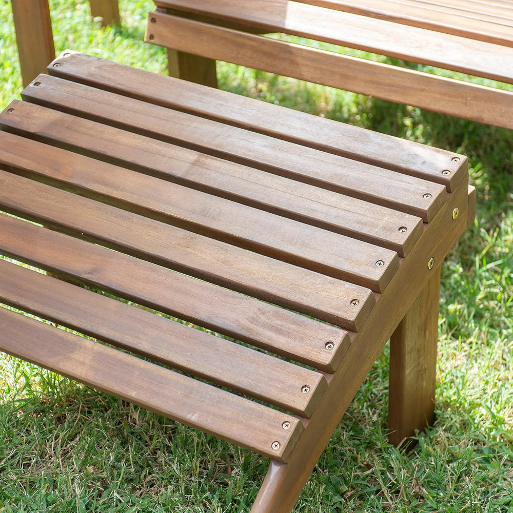 Linon Home Dcor Linon Adirondack Woodstock Ottoman, Teak Stain, Acorn, 21.6&q...