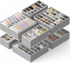 Simple Houseware Closet Underwear Organizer Drawer Divider Assorted 7 Pieces, Gray