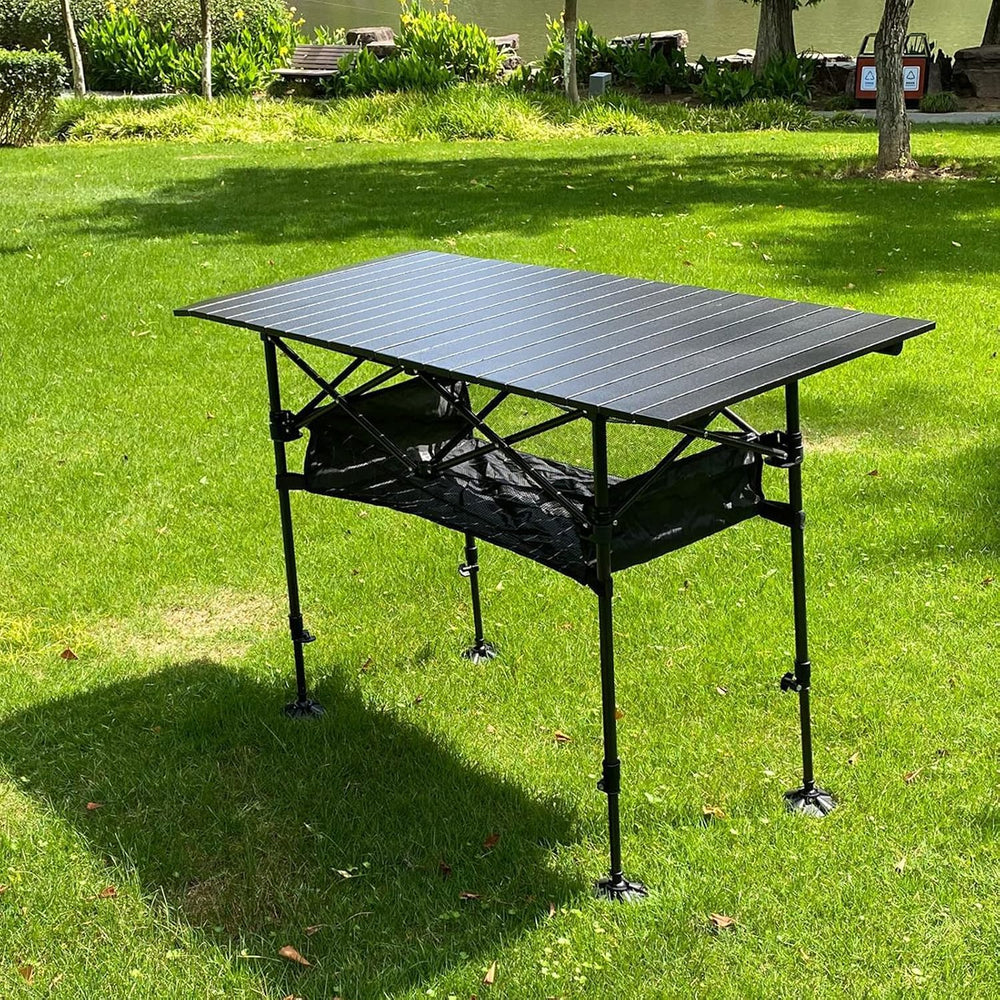 LEADALLWAY Adjustable Aluminum Camping Table 47" L * 22" W