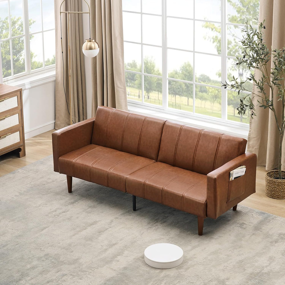 Garvee Modern Futon Sofa Bed, Convertible 75" Sleeper with Adjustable Ba...