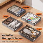 XXXL 78L Under Bed Storage, Storage Containers with Support & Clear Lid, Support Frame, Underbed Storage Bins for Clothes, Shoes, Blankets, and Toys 2 pack