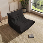 Giant Bean Bag Chair for Adults,Comfy Lazy Fireside Accent Chair with Memory Foam,Cozy Single Floor Sofa Couch Boneless Chaise Lounge for Living Room Bedroom Gaming Room(Black,1Seater)