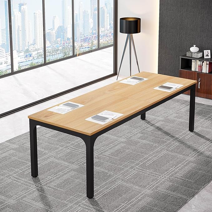 Tribesigns 6.5FT Conference Table, 78.7 Inche Rectangle Meeting Seminar Table, Large Business Tables for 6-8 People (Only Table)