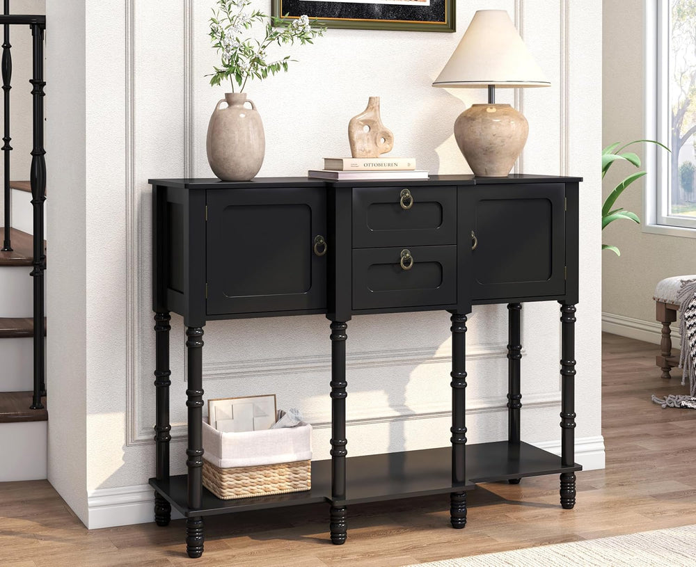 Mid-Century Modern Console Table with 2 Drawers& Doors for Entryway | Ret...