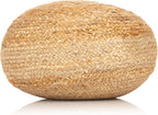Decor Therapy Round Pouf Ottoman Footrest, Natural Jute Woven, Boho Pouf, Bohemian Style Casual Seating for Living Room, Bedroom, Patio Decor 19"x 19"x 10.5"