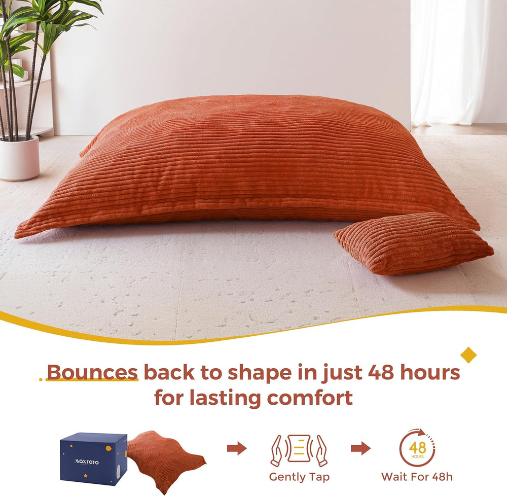 MAXYOYO Giant Bean Bag Chair with Pillow, 3 in 1 Convertible Bean Bag Chair |...