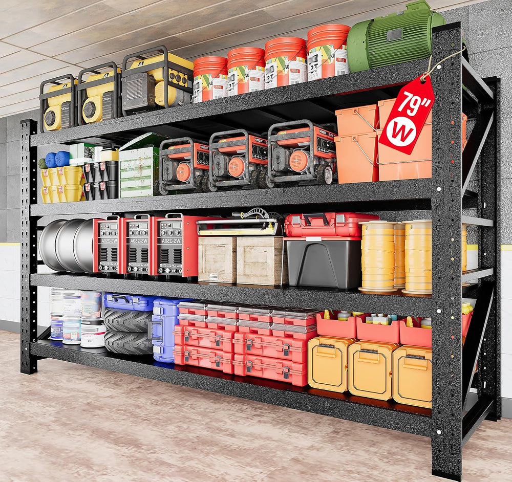 6000LBS Heavy Duty Garage Shelving Units,79" Wide & Deep Storage She...