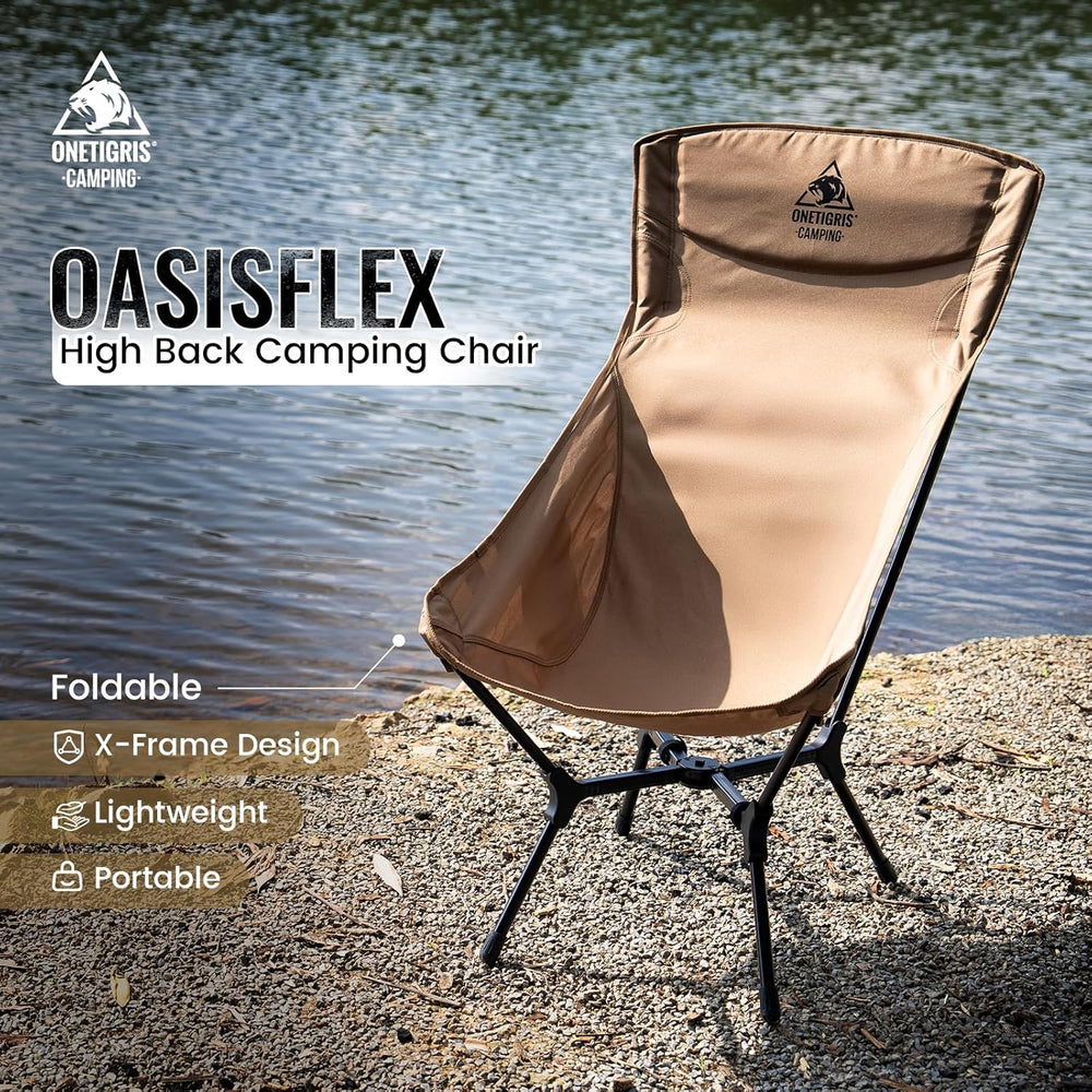 ONETIGRIS OasisFlex Camping Chair,High Back Folding Chair with Carry Bag,Grea...