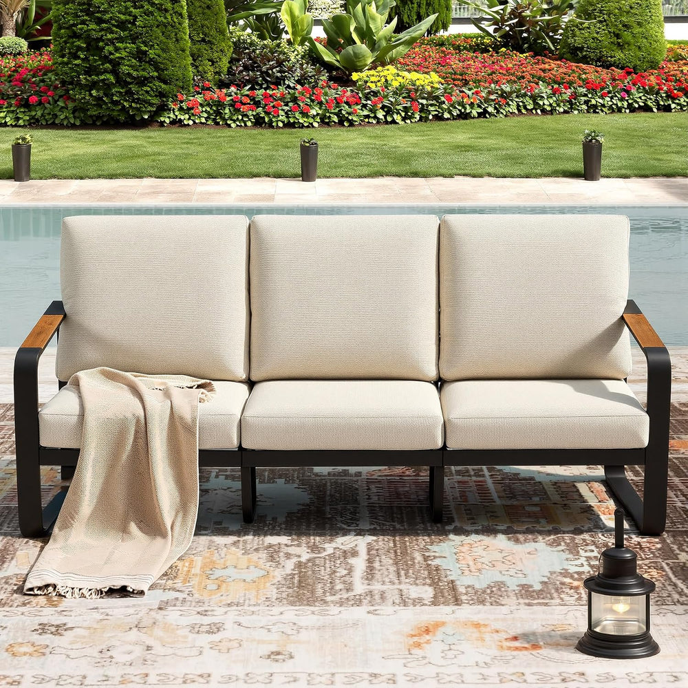 Tribesigns Outdoor Patio 3 Seater Sofa Tall Back & Oversized Seat, Modern...