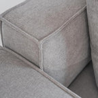 Acanva Luxury Modular Sectional Living Room Sofa Set, Modern Minimalist Style Couch with Ottoman and Chaise, L-Shape, Grey
