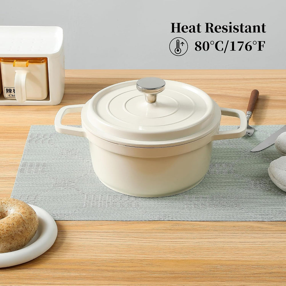 Mint Cream Placemats Set of 12 - Heat Resistant Non-Slip Place mats for Dinin...