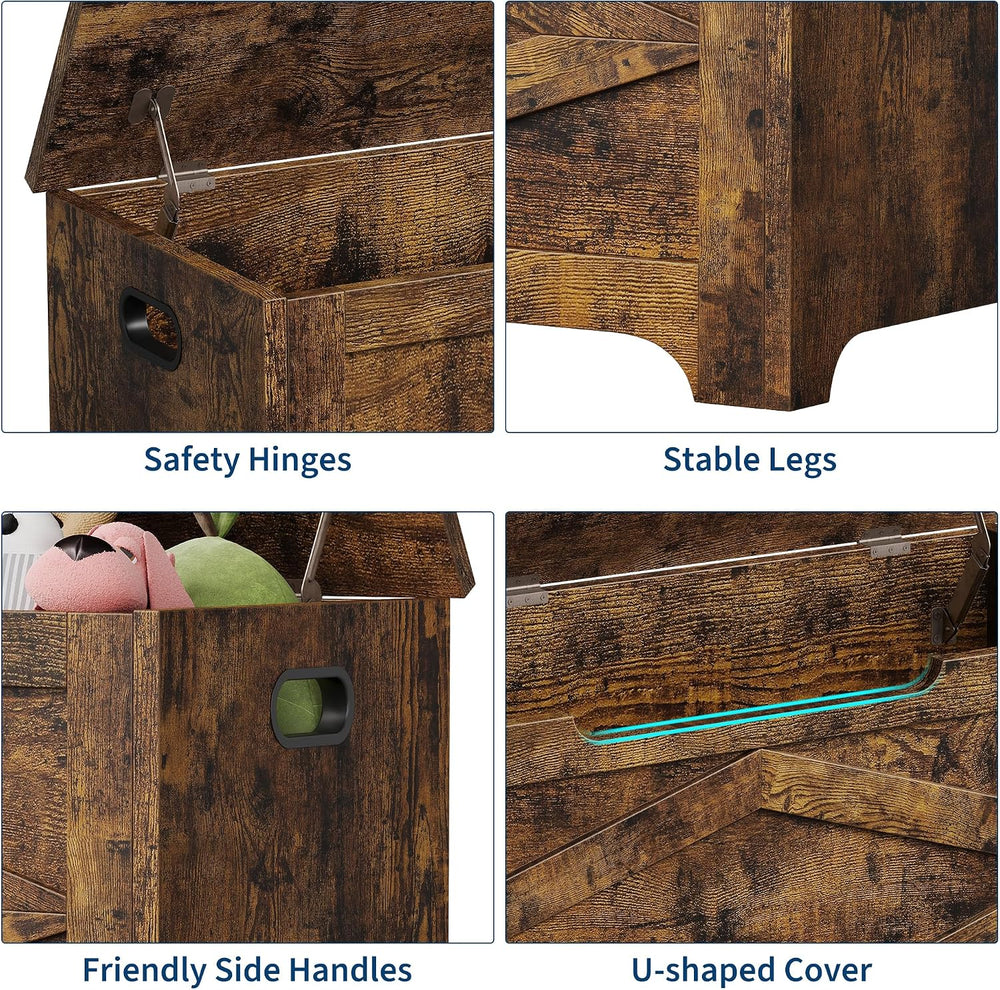 GAOMON Storage Chest, Wooden Storage Bench, Modern Style Lift-Top Shoes Bench...