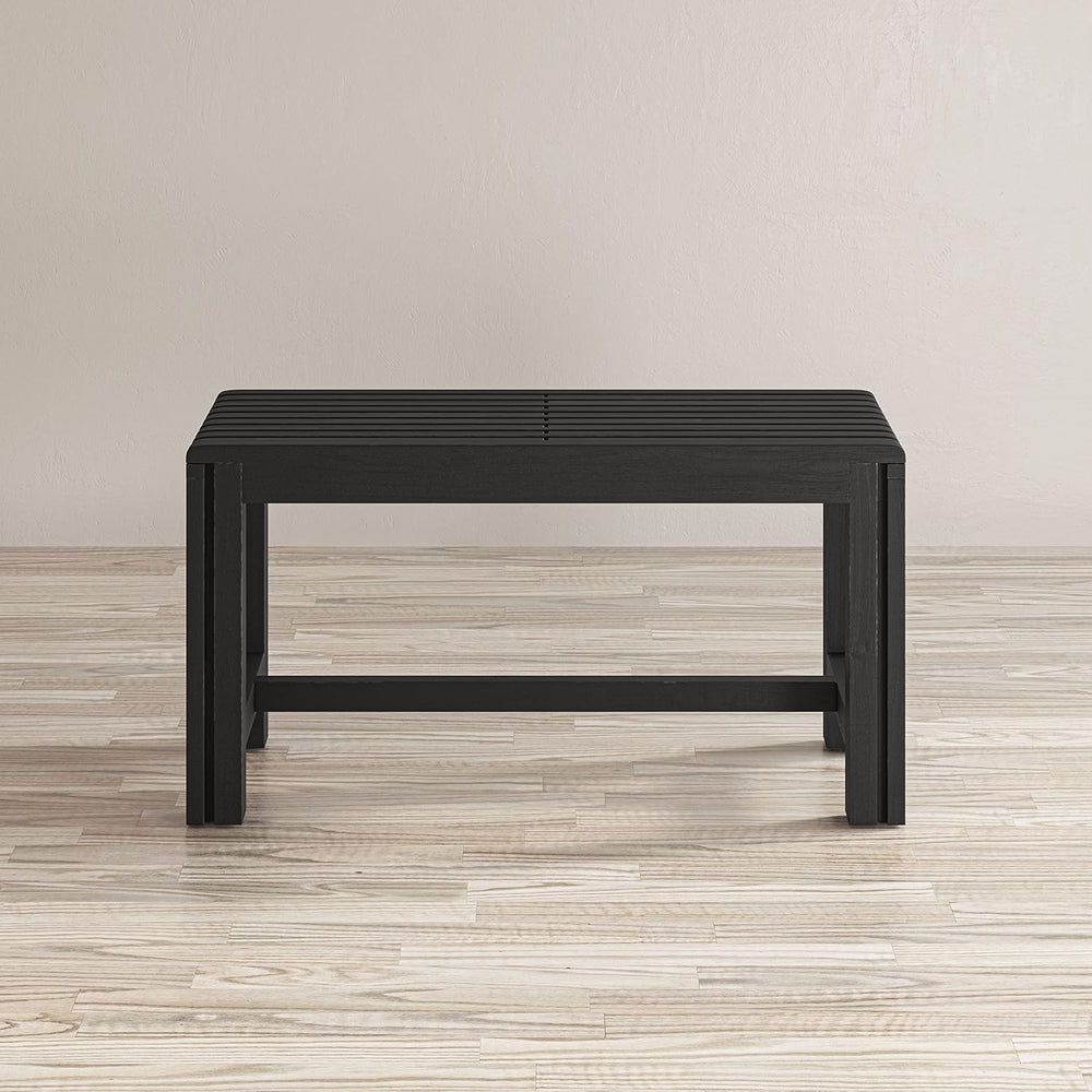 Jofran Global Archive Bradford Extendable Solid Mango Wood Bench, Mid-Century...