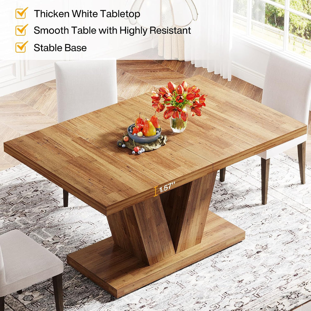 Tribesigns 47-Inch Dining Table for 4, Walnut Brown Kitchen Dinner Table with...