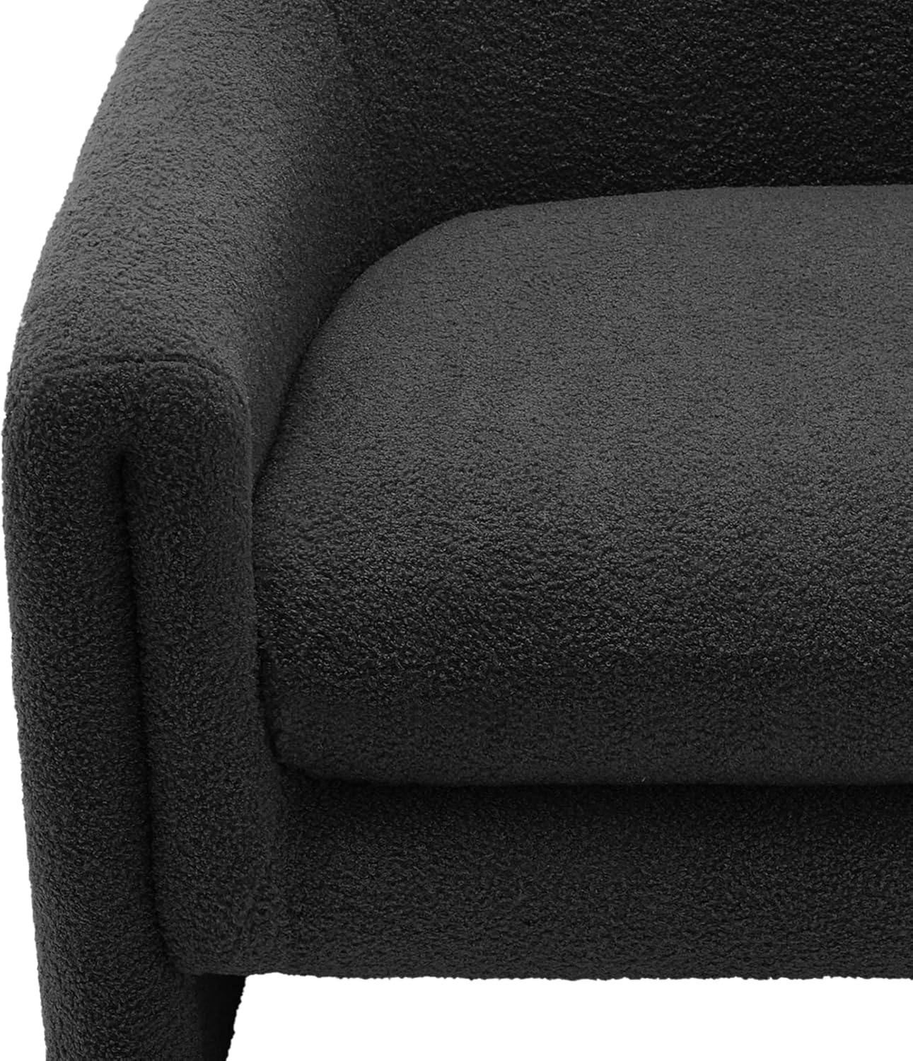 Accent Chair, Modern Boucle Fabric Armchair for Living Room, Comfy Upholstered Reading Single Sofa Chair for Bedroom (Boucle Dark Grey, Set of 1)