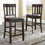 Signature Design by Ashley Haddigan 24" Counter Height Upholstered Barstool 2 Count, Dark Brown
