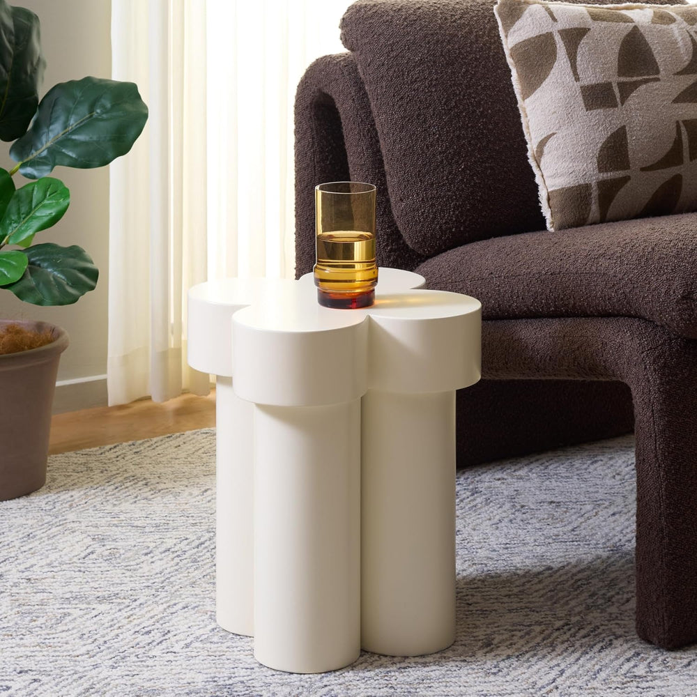 SAFAVIEH Home Collection – Bastien Ivory Sculptural Accent Table, Modern Flor...