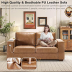 Hanherry Faux Leather 70" Sofa for Living Room, Modern Comfy Sofa with Medium Firm Seat Cushion, Removable Cover,Wide Armrest,USB/Type-C Port,Couches for Small Space,Apartment