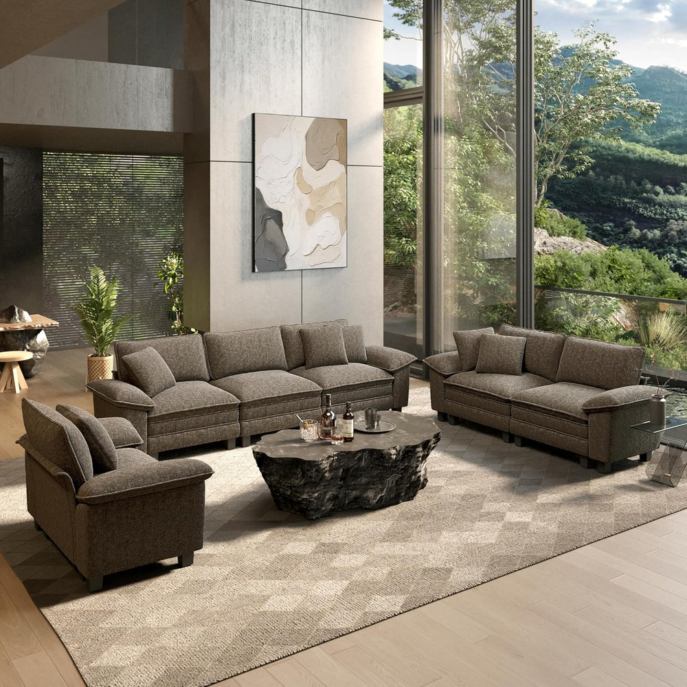 HERA'S HOUSE 3 Pieces Modular Sectional Couch Set with Armchair Loveseat ...
