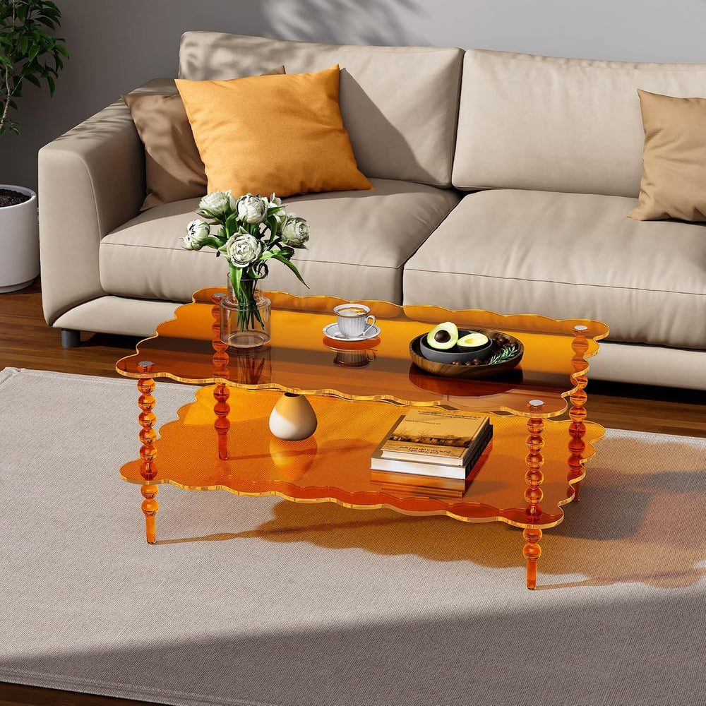 Acrylic Side Table+Coffee Table Set of 2