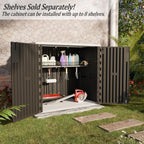 HOMSPARK Outdoor Storage Shed Weather Resistance, Patio Storage Cabinet Lockable Resin Tool Shed for Storage of Bike, Trash Cans, Garden Tools (Black, 40 Cu.ft)