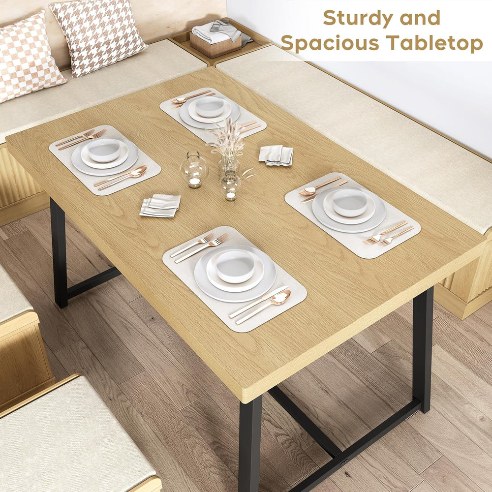 Brafab Corner Dining Table Set, 43 Inch Breakfast Nook Table Set with Bench w...