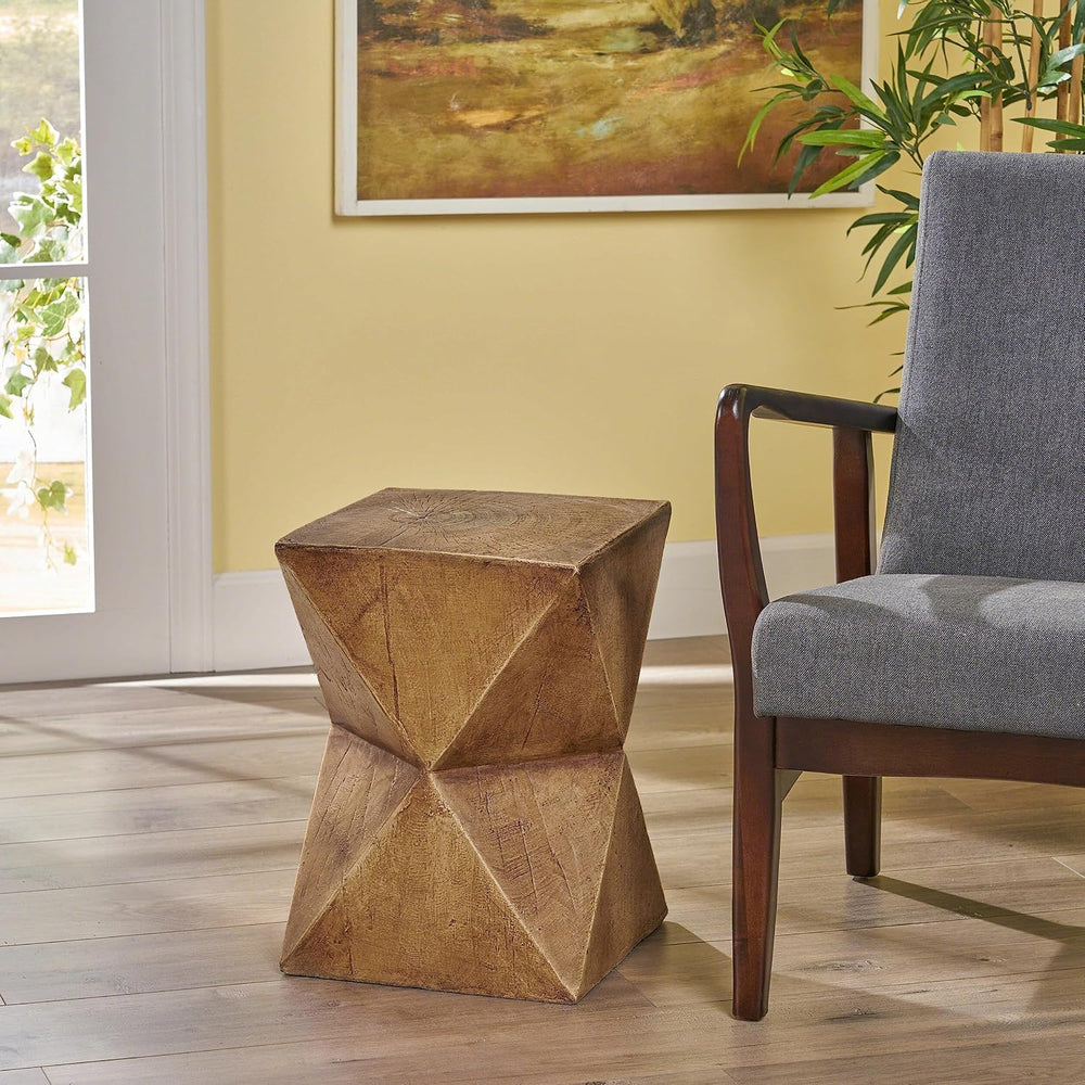 Geometric Side Table: Abstract Hourglass Design Lightweight Concrete Structur...