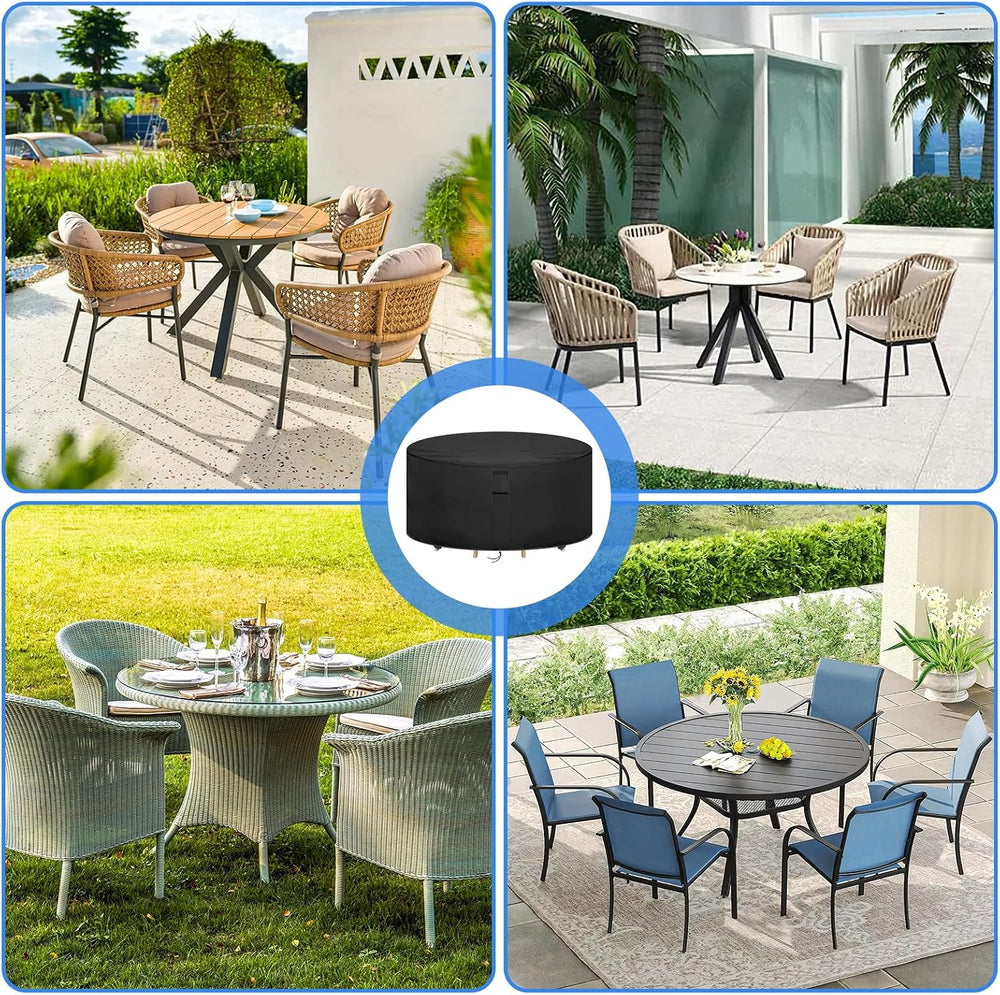 Round Patio Furniture Covers Waterproof, 96" Dia x 44" H