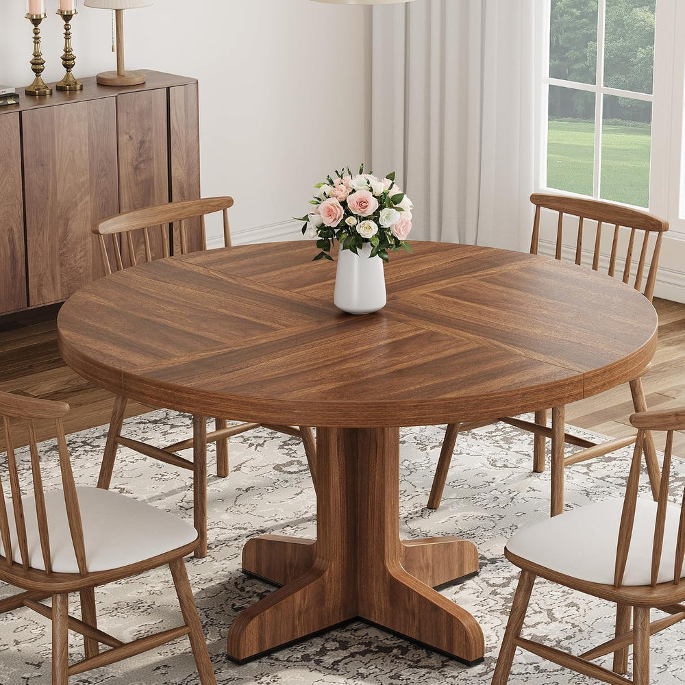 Garvee 47 Inch Round Dining Table for 4, Farmhouse Kitchen Dining Room Circle...