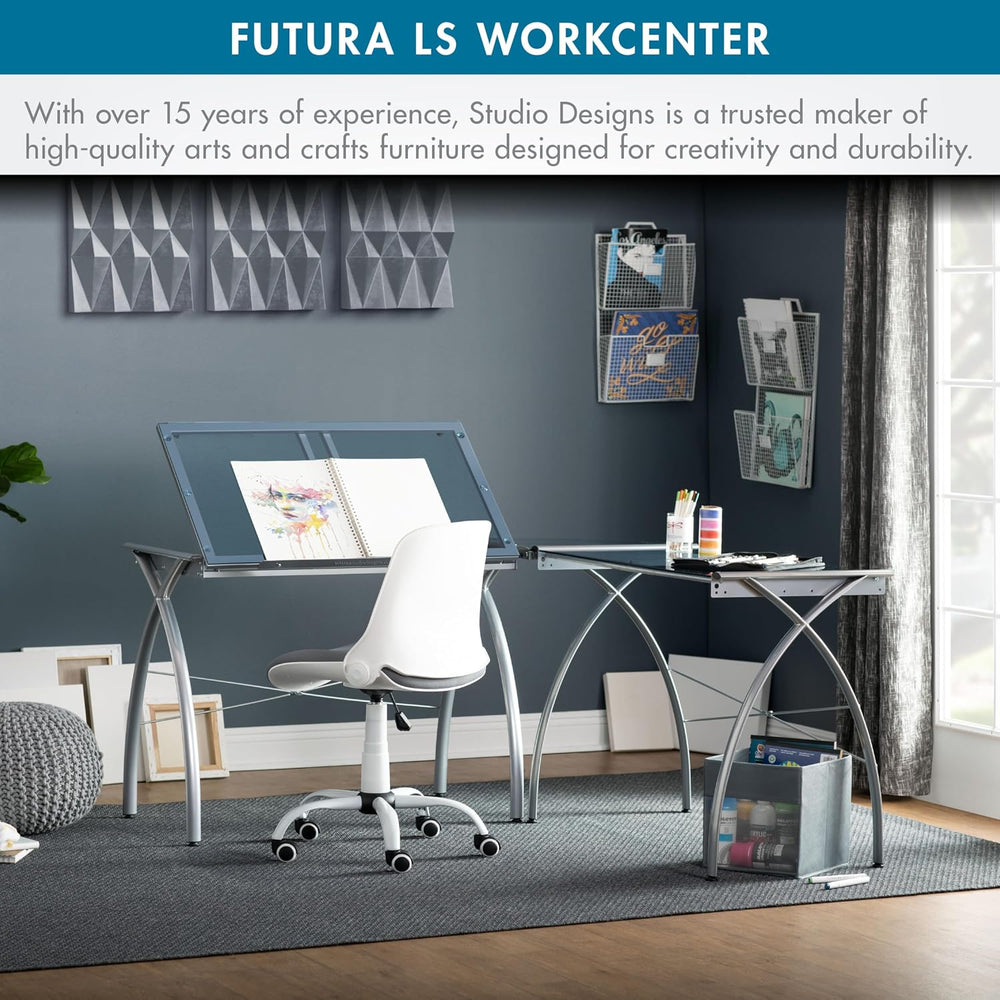 SD STUDIO DESIGNS Futura LS WorkCenter with Tilt Top Adjustable Drafting Tabl...