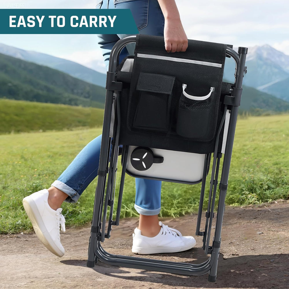 DMH OUTDOORS Camping Directors Chair with Side Table & Breeze Mesh Backre...